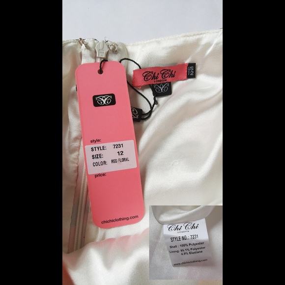 Chi Chi London Modcloth Floral Rose Dress Size 12 - Picture 8 of 8